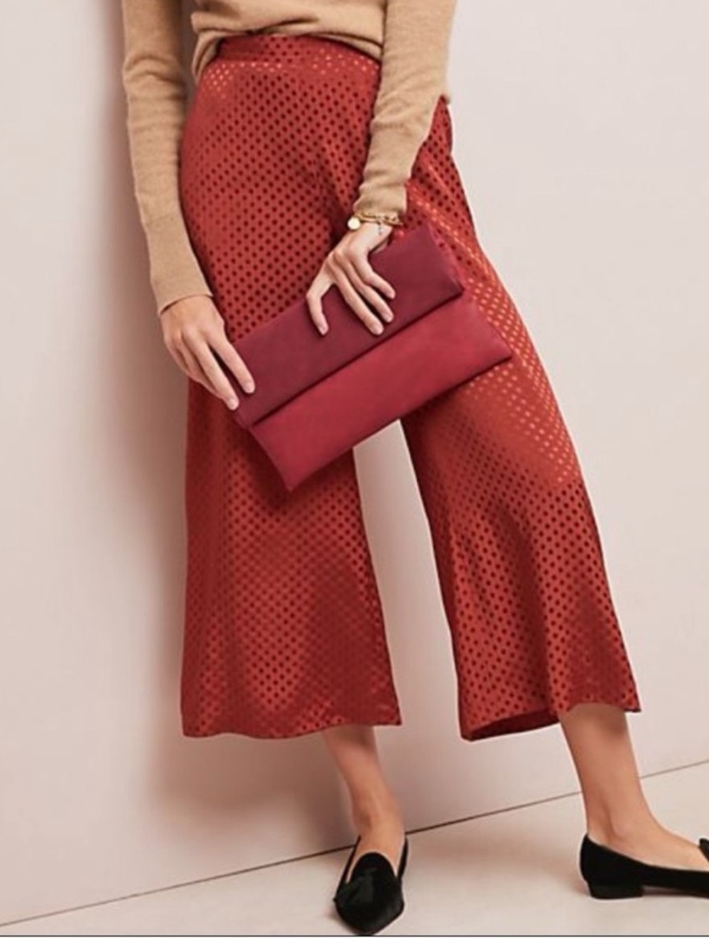 Anthropologie Dolan Left Coast Collection Silky Wide Leg Cropped Pants Size S - Picture 4 of 11